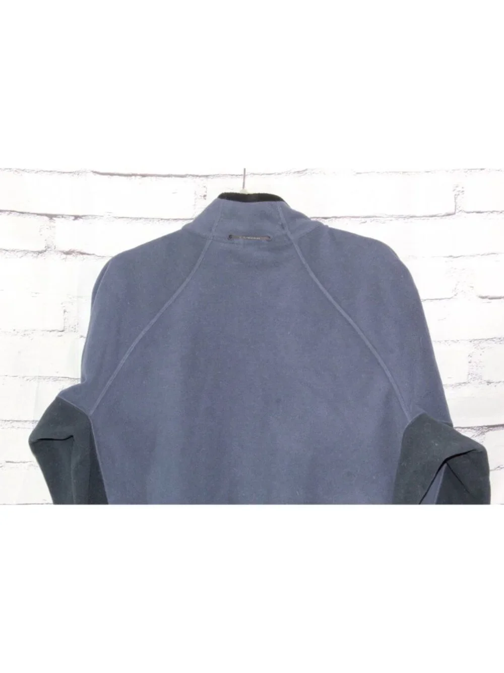 LL Bean Polartec Fleece Jacket Blue Black Full Zip Outdoor Size Large